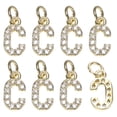 thumbnail image 1 of Uxcell 8 Pack 0.1" Encanto de letra C de strass completo para pulseras/brazaletes de bricolaje Oro, 1 of 6