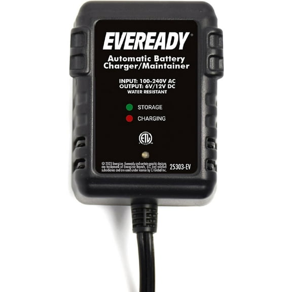 750mA Automatic Float Car Battery Charger – Trickle Charger for Car Battery 12V & 6V Lead Acid, Portable Car Battery Charger Maintainer with Overcharge & Short-Circuit Protection