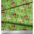 thumbnail image 3 of Soimoi Rayon Fabric Leaves & Rabbit Animal Print Fabric by Yard 56 Inch Wide, 3 of 3