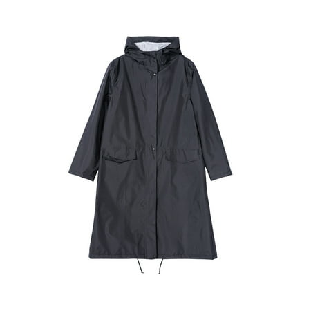 

Wrea Adults Stylish Long Raincoat Thin Breathable Waterproof Rain Jacket with Hood Rainwear Suit for Outdoor Backpacking for Men Women