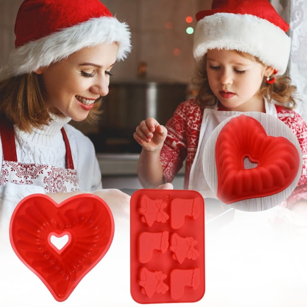 Xihbxyly Molde para Tartas con Forma de Árbol de Navidad, Diseño 3D, Antiadherente, Flexible, Fácil de Limpiar, Multiusos, para Repostería, Decoración de Tartas, Fabricación de Jabón, Apto para Micro