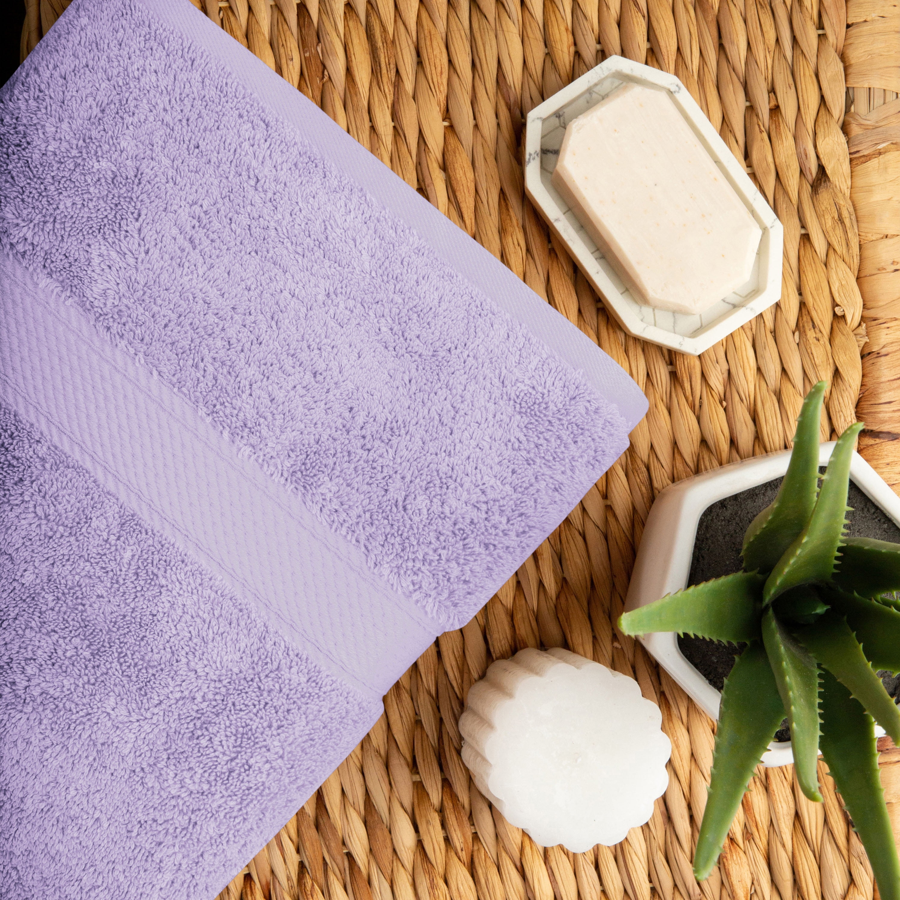 BNM Egyptian Cotton Heavyweight 2 Piece Bath Towel Set, Trendy Colors