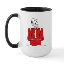 CafePress - Snoopy Mom #1 Large Mug Mugs - 15 oz Ceramic Large White Novelty Mug