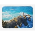 thumbnail image 1 of Country Bath Mat, Aerial View of Australian Cliffs by the Sea with Waves High Destination of Nature, Non-Slip Plush Mat Bathroom Kitchen Laundry Room Decor, 29.5 X 17.5 Inches, Navy Brown, Ambesonne, 1 of 2
