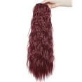 thumbnail image 4 of MY-LADY Drawstring Corn Wave Ponytail Curly Clip in Hair Bun Extensions Synthetic Long Hair for Women Black Brown Blonde 18", 4 of 7