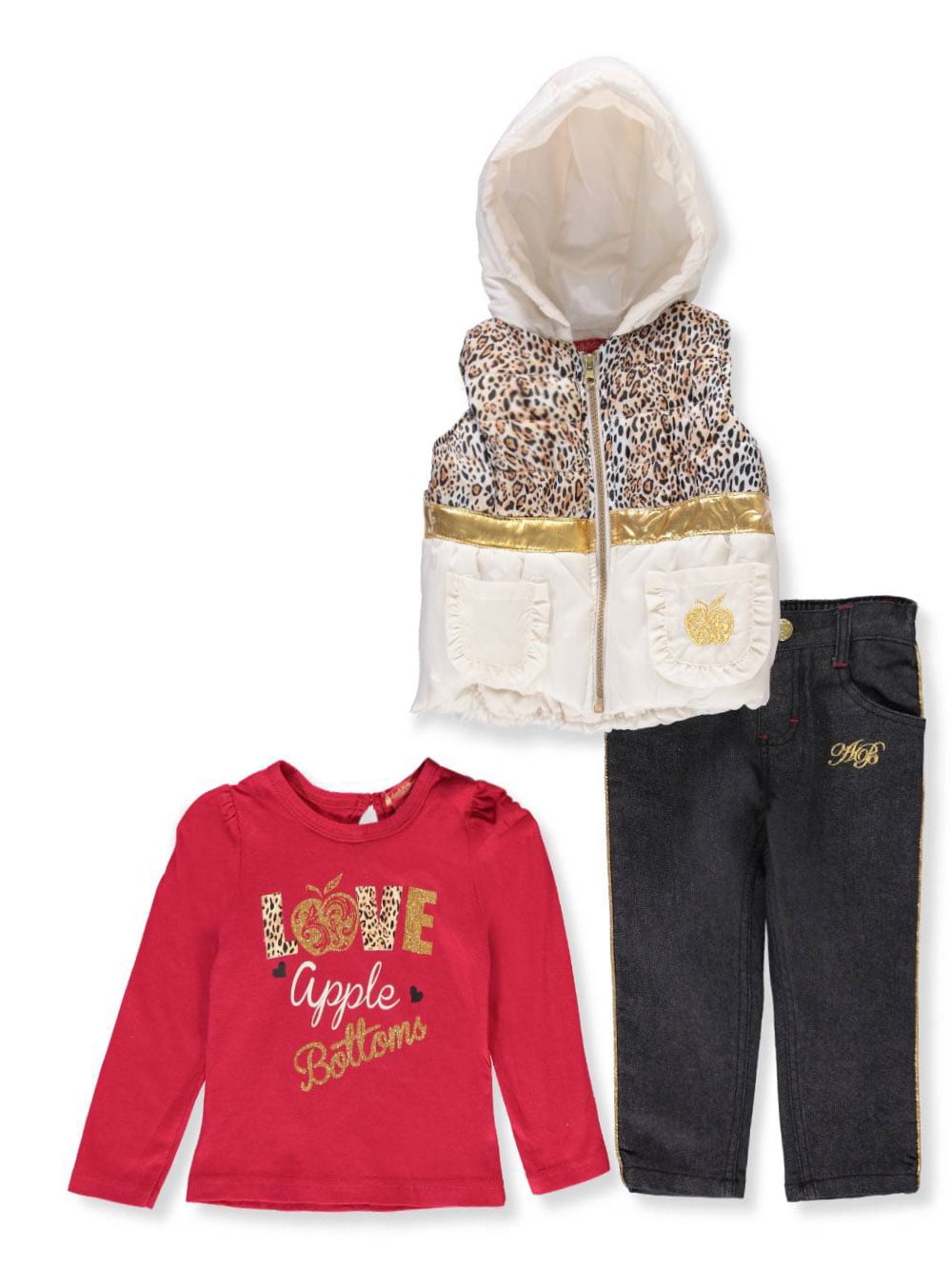 Apple Bottoms Apple Bottoms Baby Girls' 3Piece Pants Set Outfit