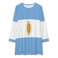 thumbnail image 2 of Argentina Flag Loose Dress Evening Dress Summer Dresses for Women Luxury Dress Long Sleeved Dress, 2 of 4