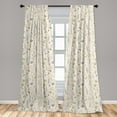 thumbnail image 5 of Ambesonne Botanical Curtains, Autumn Leaves and Plants, Pair of 28"x95", Multicolor, 5 of 5
