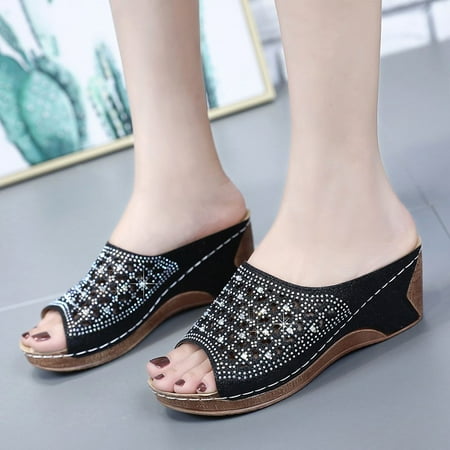 

Women s Slippers Summer Wedges Bottom Sandals Casual Shoes Beach Walk Shoes