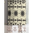 thumbnail image 6 of Black Khaki Boho Sheer Curtains 84 Inch Length 2 Panels Set Window Treatments, Vintage Ethnic Tribe Abstract Art Retro Rod Pocket Semi Curtains for Living Room/Bedroom/Kitchen Décor, 104"W x 84"L, 6 of 7