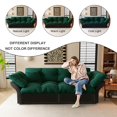 thumbnail image 6 of 74.8" Queen Convertible Pull Out Sofa Bed, 3-in-1 Sleeper Sofa with Pillows, Velvet Loveseat Bed for Living Room, Bedroom, Apartment, Office, Green, 6 of 9