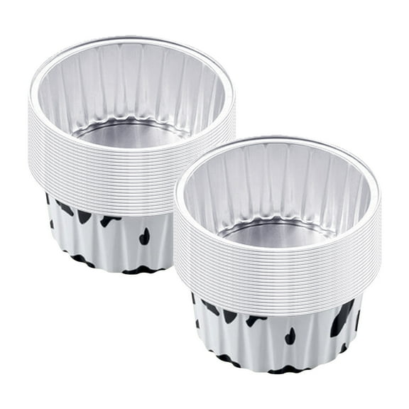 XKHBDL 40 Pack Aluminum Foil Ramekins Ramekins, Aluminum Disposable Ramekins, Aluminum Tin Foil Pans Cups Baking Cups for Roasting Tart, Pudding, Souffle, Appetizer
