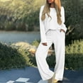 thumbnail image 2 of Timegard Lounge Sets for Women 2 Piece Plus Size Long Sleeve Button Sweatshirts Straight Leg Pants Outfits, 2 of 6