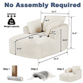 thumbnail image 5 of GNIXUU 45"W Boneless Chair Lounge Indoor,Reading Chaise with Deep Seat,Modern Corduroy Cloud Couch, Comfy Sleeper Chairs Single Floor Sofa for Living Room,Bedroom,Apartment,Office,Beige, 5 of 7