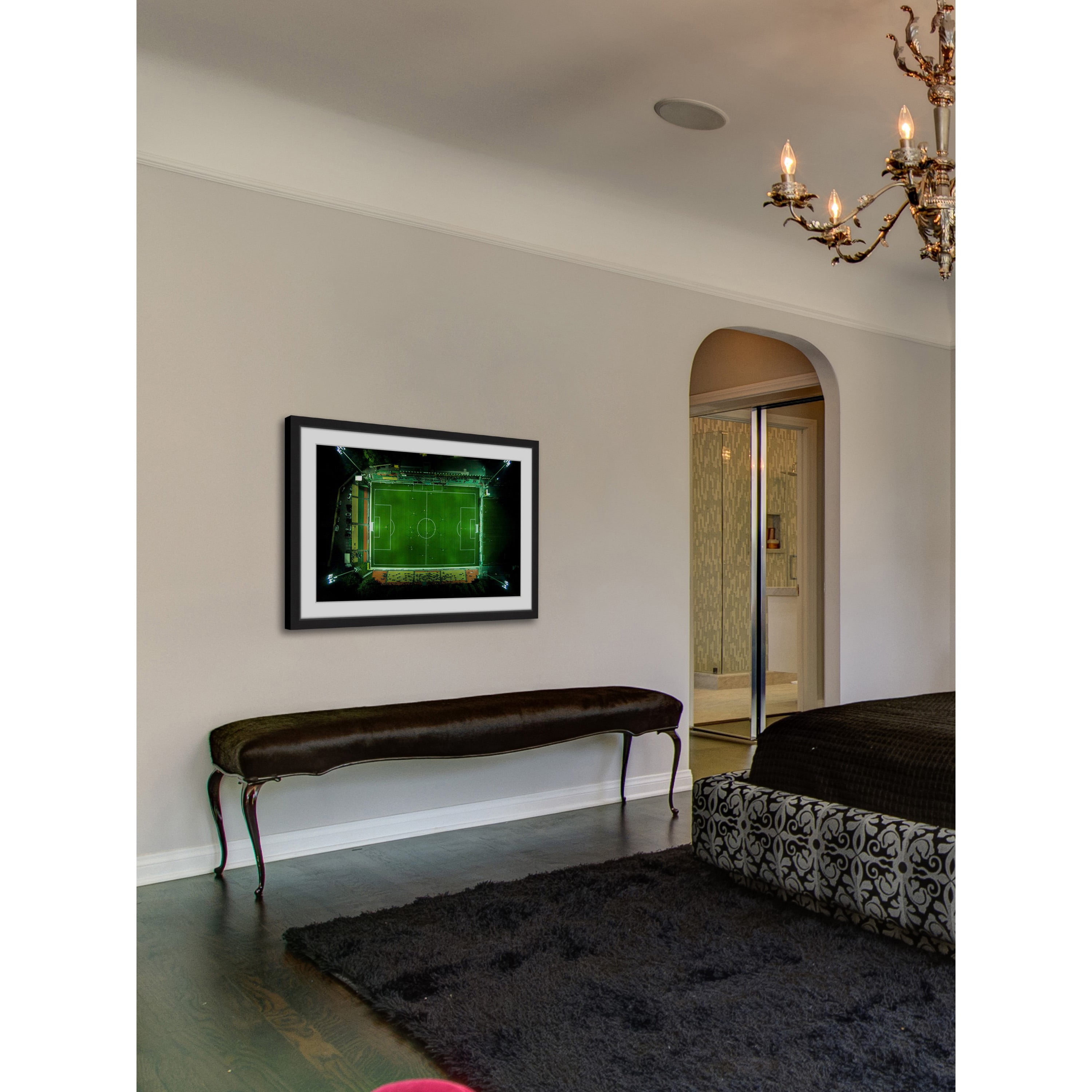 Marmont Hill "Soccer From Above" By Karolis Janulis Framed Painting Art Print, 30.0" x 1.5"
