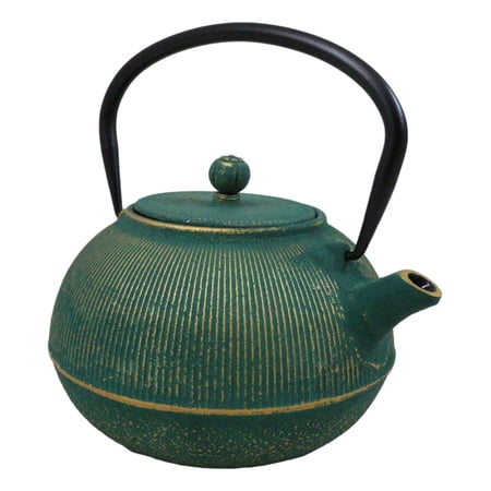 Tokusa Green And Gold Gradient Cast Iron Tetsubin Teapot With Enamel Liner