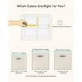 thumbnail image 6 of Storage Cube Bins | 7.7 oz/yd² Fabric Cubby Organizer Baskets for Shelf, Bookcase, Closet, Cabinet, Wardrobe, 11x11 Cube Drawer | 4 Pack, Beige, 13x13x13 Inch, 6 of 14