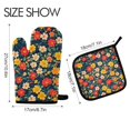 thumbnail image 2 of Yayeee Oven Mitts and Pot Holder Set of 4 Heat Resistant Kitchen Gloves Baking Hot Pad, Vibrant Flowers, 2 of 5