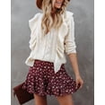 thumbnail image 3 of MURMUREY Womens V Neck Ruffle Knit Button Down Sweater Cardigans Long Sleeve Pullovers Top, 3 of 7