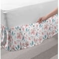 thumbnail image 2 of Pastel Bed Skirt, Butterflies and Round Shapes, Elastic Bedskirt Dust Ruffle Wrap Around for Bedding Decor, 4 Sizes, White Blush Pale Blue, by Ambesonne, 2 of 2
