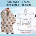 thumbnail image 4 of Oversized Wearable Blanket Hoodie,Beige Highland Cow Dot Pattern Sherpa Blanket Hoodie with Super Pockets,Super Warm Fuzzy Pullover for Women & Men, 4 of 6