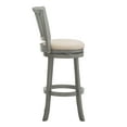 thumbnail image 3 of Weston Home Haas Slat Back Swivel Bar Stool, Antique Grey Finish/ Beige Linen Fabric, 3 of 8