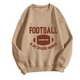 thumbnail image 4 of Xudanell Sweatshirt for Women Graphic Crew Neck Sweatshirts Women Sports Long Sleeve Graphic Football Sweatshirt Khaki M, 4 of 4