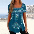 thumbnail image 1 of Puntoco moda mujer casual impresión blusa manga corta camiseta verano botón tops liquidación Puntoco Puntoco-2691, 1 of 6