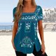 thumbnail image 1 of Puntoco moda mujer casual impresión blusa manga corta camiseta verano botón tops liquidación Puntoco Puntoco-2690, 1 of 6