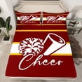 thumbnail image 2 of Homewish Cheer Team 3pcs Twin Sheet Sets For Teens Boys Girls,Girly Dreamy Dance Twin Fitted Sheet,Geometric Stripes Breathable Flat Sheet,Lightweight Room Decor, 2 of 7