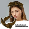 thumbnail image 3 of Unique Bargains 1 Pc Double Layered Bow Knot Headband Hairband for Women Brown 2.6 Inch Wide, 3 of 7