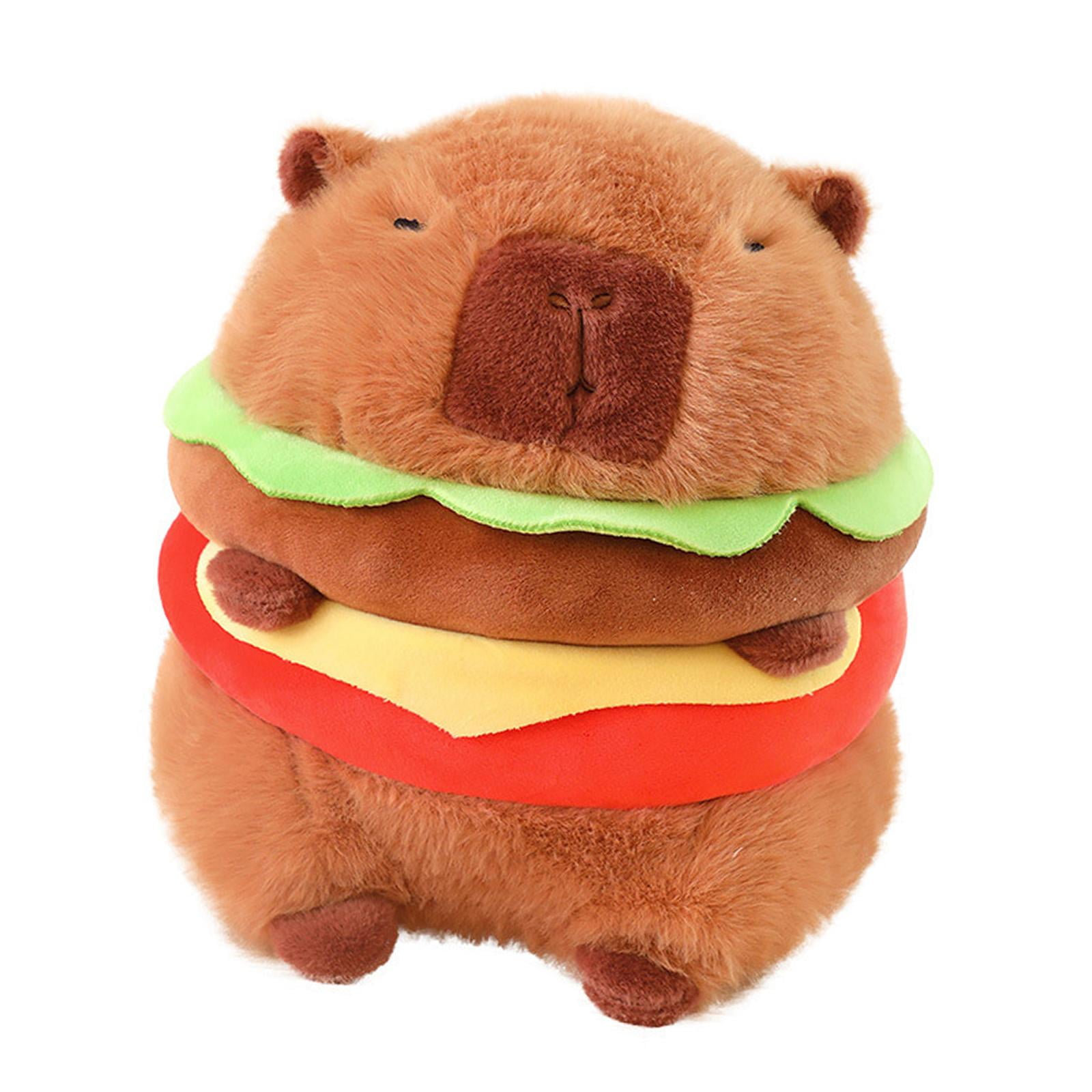 LeeQinersw Hamburger Plush Doll Stuffed Animal Back Cushion Funny Stuffed Toy Capybara Doll 35cm