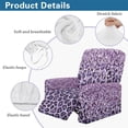 thumbnail image 7 of Jiueut Purple Leopard Pattern Recliner Cover, Dustproof Recliner Chair Covers Elastic Sofa Couch Cover with Machine Washable Design, 7 of 7