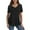 Black, variant on Women's Plus Size Tops Summer Short Sleeve Lace Trim Shoulder Tunic Blouses,M-4XL