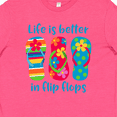 thumbnail image 4 of Inktastic Life Is Better Flip Flops Youth T-Shirt, 4 of 5