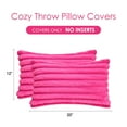 thumbnail image 6 of Ksopiavobs Throw Pillow Covers Hot Pink Decorative Faux Fur Set of 2 12x20 Inch Pillow Covers, Soft Pink Lumbar Striped Pillowcases for Couch Sofa Bed Living Room, Fluffy Cute Home Boho Accent Decor, 6 of 6