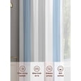 thumbnail image 7 of Light Blue Grey Stripe Semi Sheer Curtains 84 Inch Length 2 Panels Set, Modern Farmhouse Vertical Striped Sheer Kitchen Curtain Privacy Voile Window Curtain for Living Room Bedroom Rod Pocket Drapes, 7 of 7