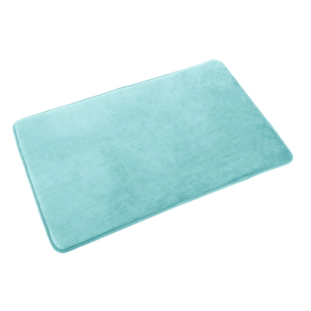 Clara Clark Bath Mat Bathroom Rug - Absorbent Memory Foam Bath Rugs - Non-Slip, Thick, Cozy Velvet Feel Microfiber Bathrug, Plush Shower, Toilet- Floor Bathmats Carpet - Aqua - Small Size 17”x24”