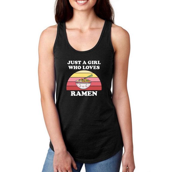 Just A Girl Ramen Sunset Art Racerback Tank Women -Smartprints Designs, Female Small