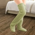 thumbnail image 6 of Milageto Plush Leg Warmers Cosplay Accessories Winter Sleeping Socks Thigh High Socks Green, 6 of 8