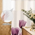 thumbnail image 3 of No Hook Shower Curtain, Rose Red Tulip Shower Curtains for Bathroom with See Through Top Window, Vintage Beige Spring Pastoral Flower Waterproof & Washable Bath Curtain 66"x72", 3 of 9