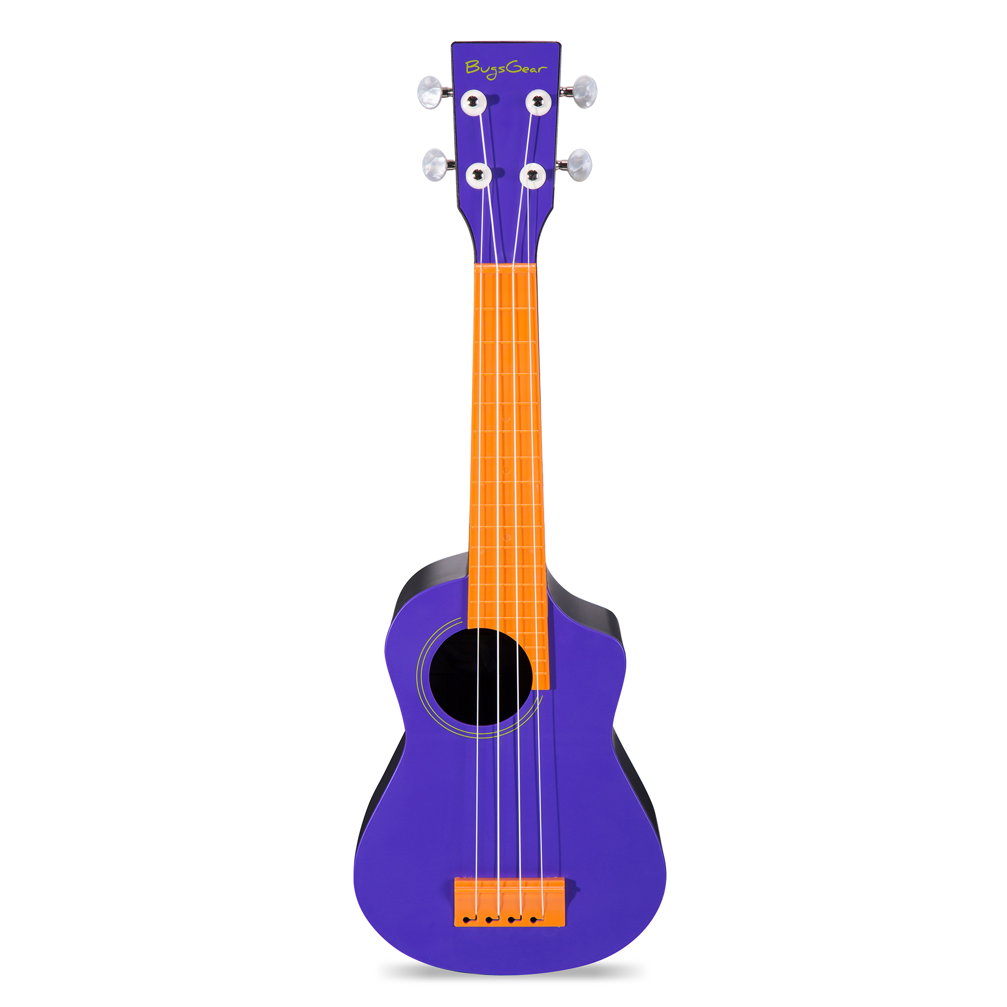 Bugs Gear Portable Outdoor Kid Friendly 18 Fret Soprano Aqulele Water Resistant Ukulele with Case, Purple