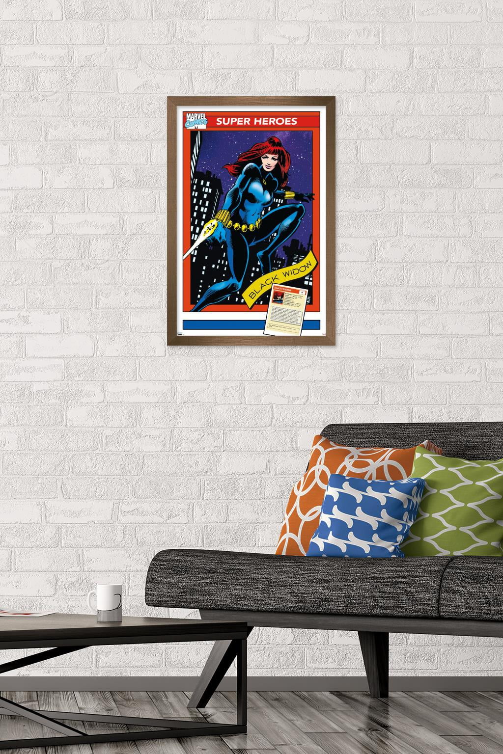 Marvel Trading Cards - Black Widow Wall Poster, 14.725" x 22.375" Framed