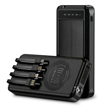 Alpha Digital ZL809-BK Outdoor Power Bank- 10,000mah With Solar