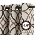 thumbnail image 4 of PrimeBeau Thermal Insulated Blackout Curtains, 108" , Geometry Line Print, Taupe/Brown, 2 Panels, Grommet, 4 of 6