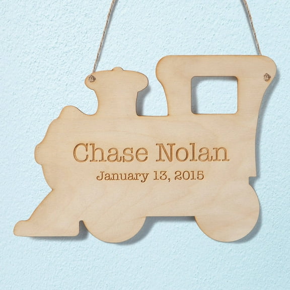 Personalized Wood Train Plaque