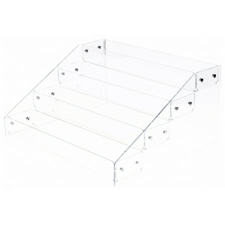 Plymor Clear Acrylic 4-Level Countertop Display Tray, 18.375" W x 15.75" D x 8.75" H