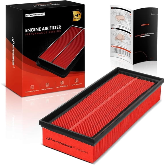 A-Premium High-performance, Pre-oiled Engine Air Filter Compatible with Nissan Altima 2007 2008 2009 2010 2011 2012 2013, L4 2.5L, Flexible Panel