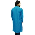 thumbnail image 4 of Atasi Ethnic Men's Long Kurta Blue Bollywood Designer Shirt Wear-XXX-Large, 4 of 7