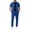 Blue, variant on Men's 2-Piece Casual Waffle Knit Outfit, Short Sleeve Button-Down Shirt & Drawstring Pants Set, Modern Smart-Casual Ensemble Blue M